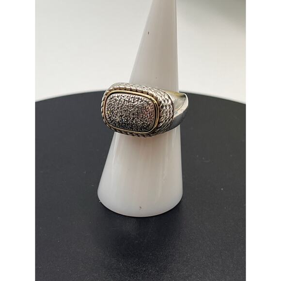 Alwand Vahan 925 sterling silver 14k diamond cluster cocktail statement Ring 7.2 - Picture 3 of 15